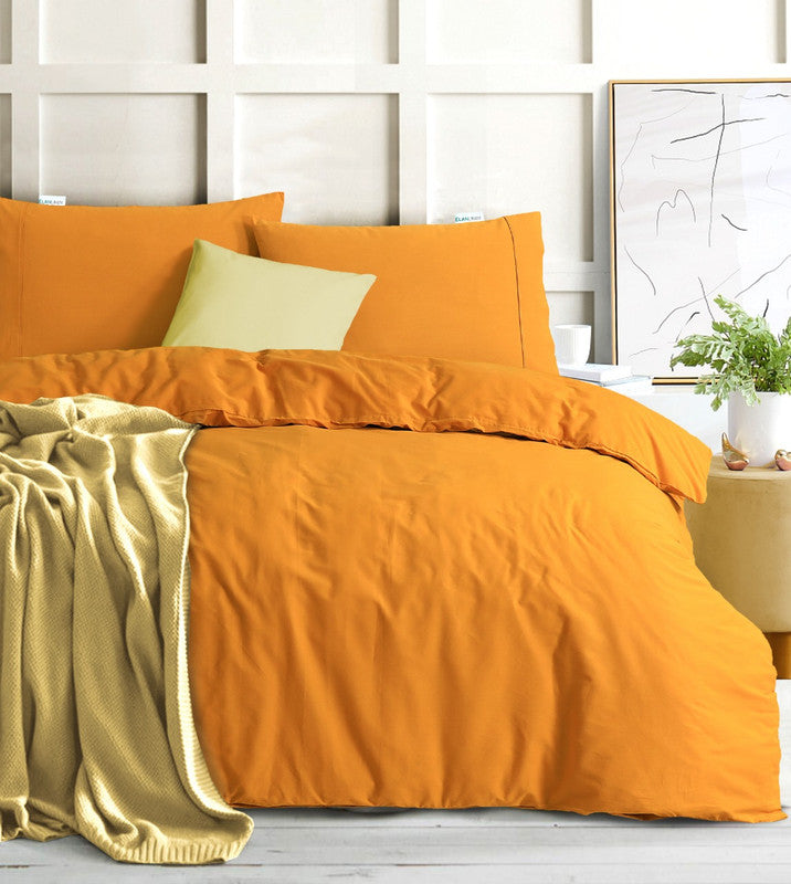 Hypoallergenic 500TC Egyptian Cotton Mustard Quilt Cover Set