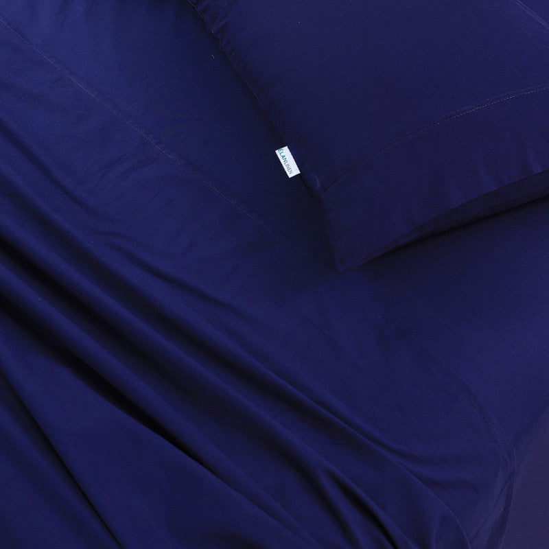 Ultra-Soft 100% Egyptian Cotton 500TC Navy Double Bed Sheets Set