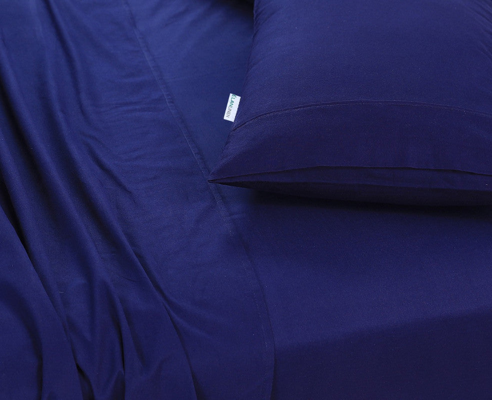 Ultra-Soft 100% Egyptian Cotton 500TC Navy Double Bed Sheets Set