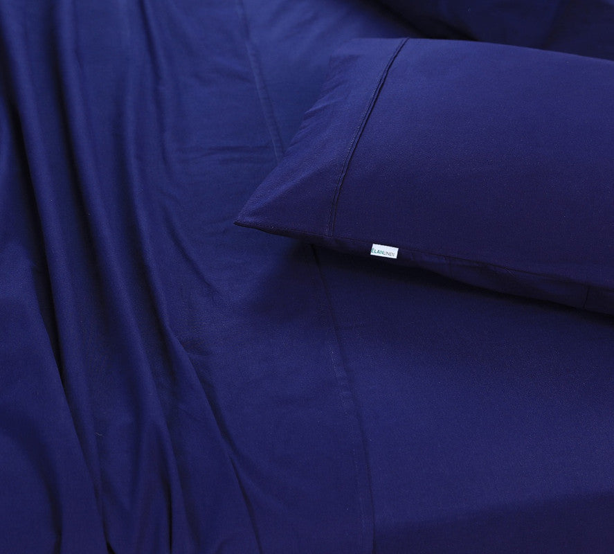 Ultra-Soft 100% Egyptian Cotton 500TC Navy Double Bed Sheets Set