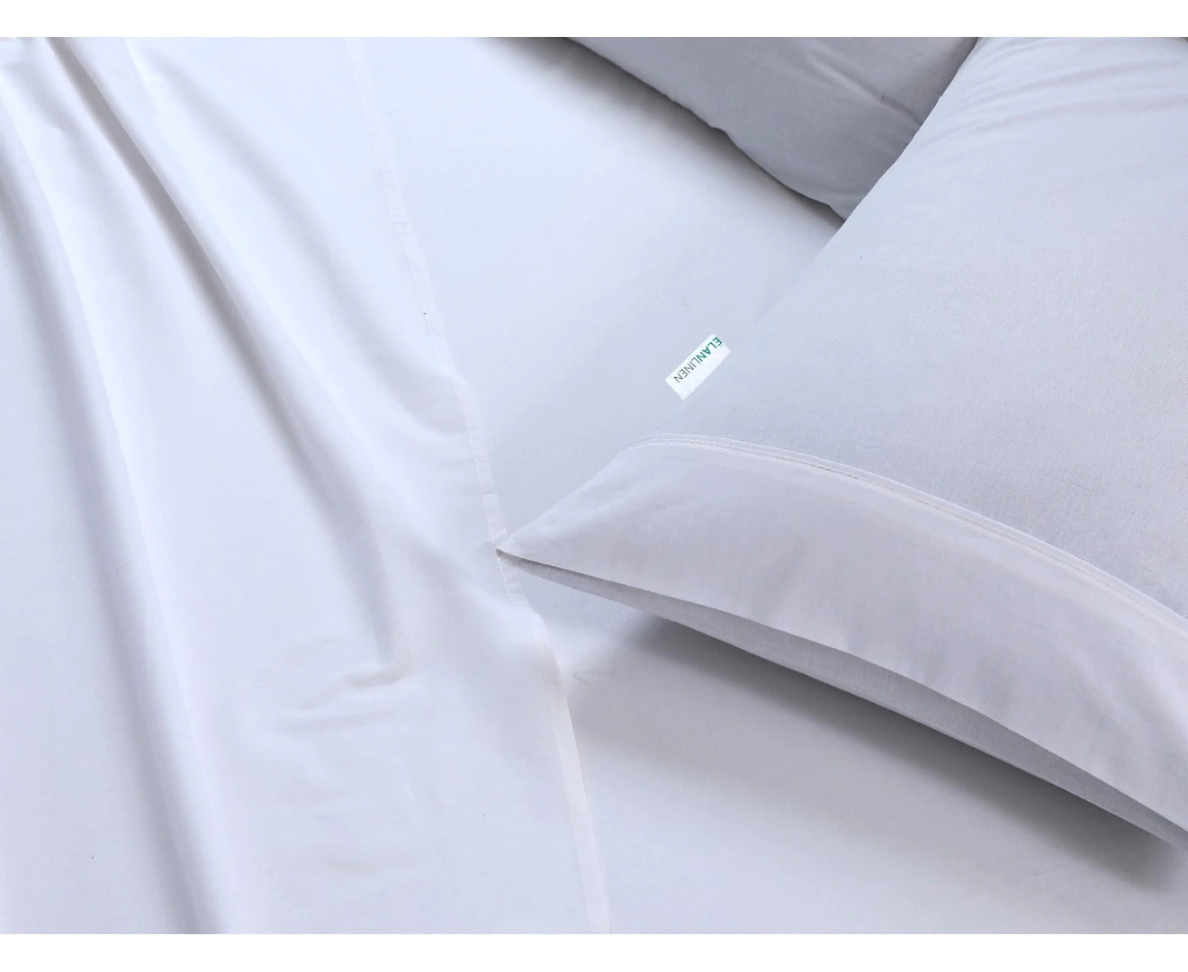 100% Egyptian Cotton 500TC White King Bed Sheets Set, Elan Linen