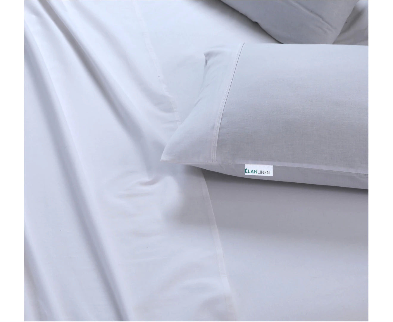 100% Egyptian Cotton 500TC White King Bed Sheets Set, Elan Linen