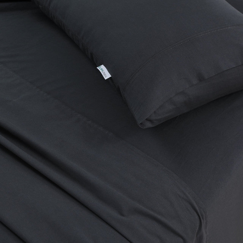 Ultra-Soft Egyptian Cotton Charcoal Queen Bed Sheets Set 500TC Elan Linen