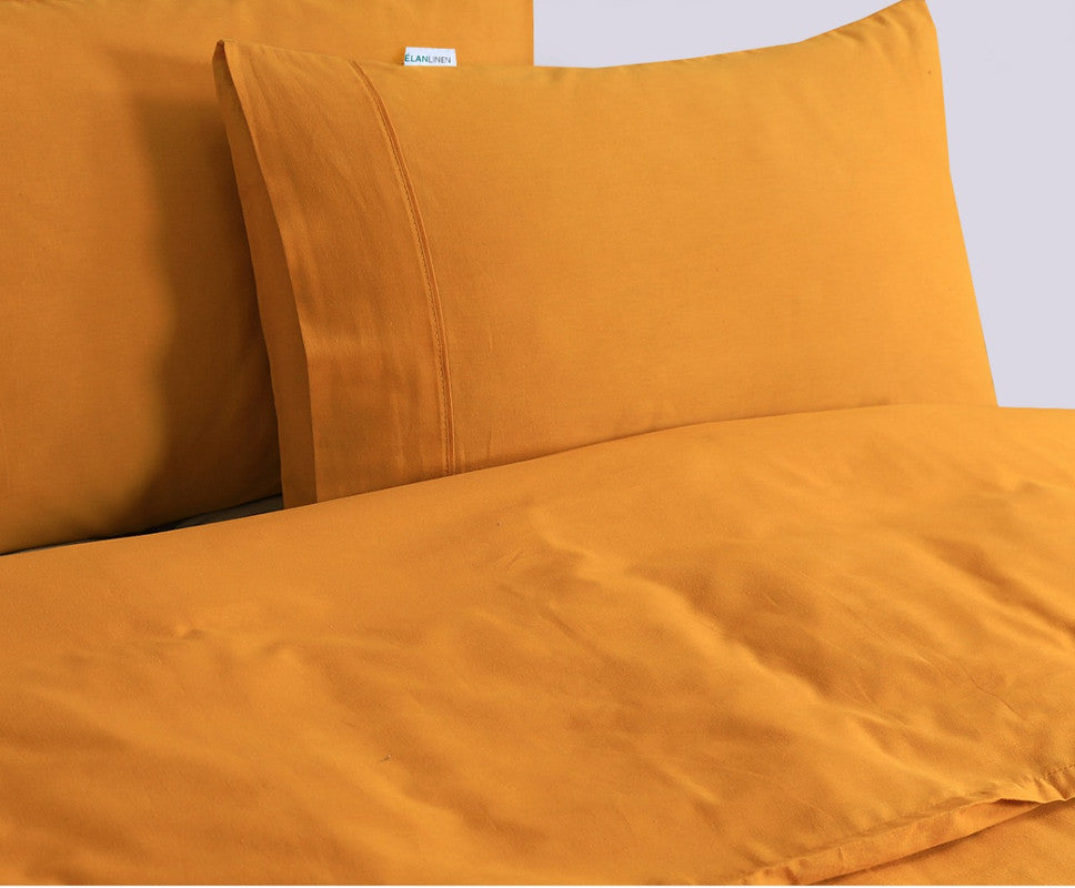 Hypoallergenic Egyptian Cotton Quilt Cover Set, Mustard – Elan Linen