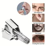 Washable Manual Nose Hair Trimmer For Men And Womens, Stainless Steel, Portable Nose Hair Clipper