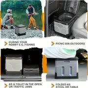 Portable Car Toilet with Integrated Waste Bin - Durable PP Material, Ideal for RVs, Outdoor Camping & Emergency Situations - Sleek Design with Ventilation Slits RV Toilets