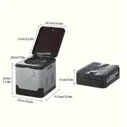 Portable Car Toilet with Integrated Waste Bin - Durable PP Material, Ideal for RVs, Outdoor Camping & Emergency Situations - Sleek Design with Ventilation Slits RV Toilets