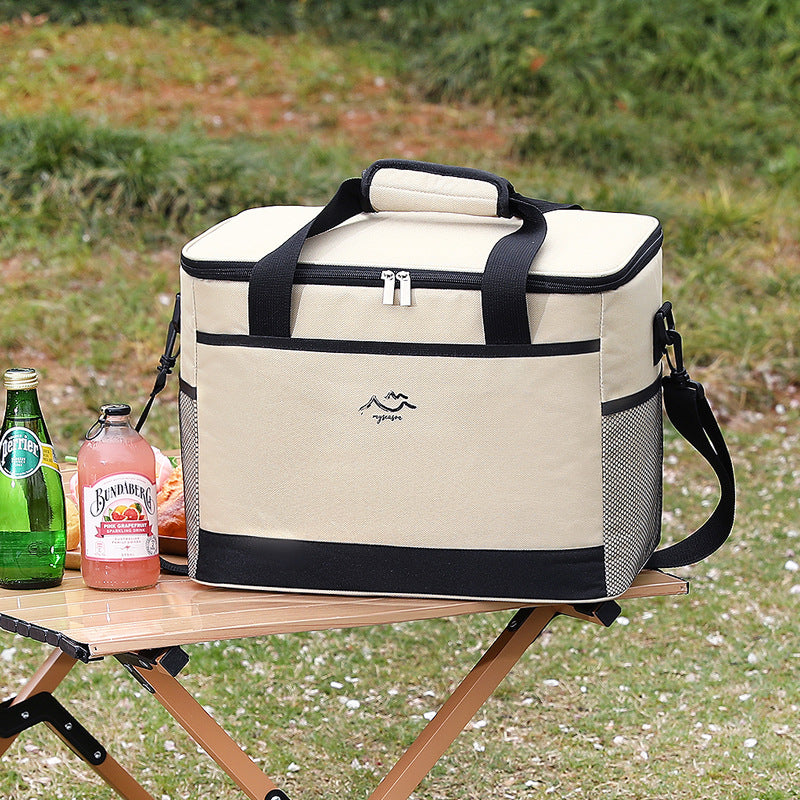 Blue Portable Insulated Cooler Bag for Camping & Picnics - Durable Outdoor Storage Tote