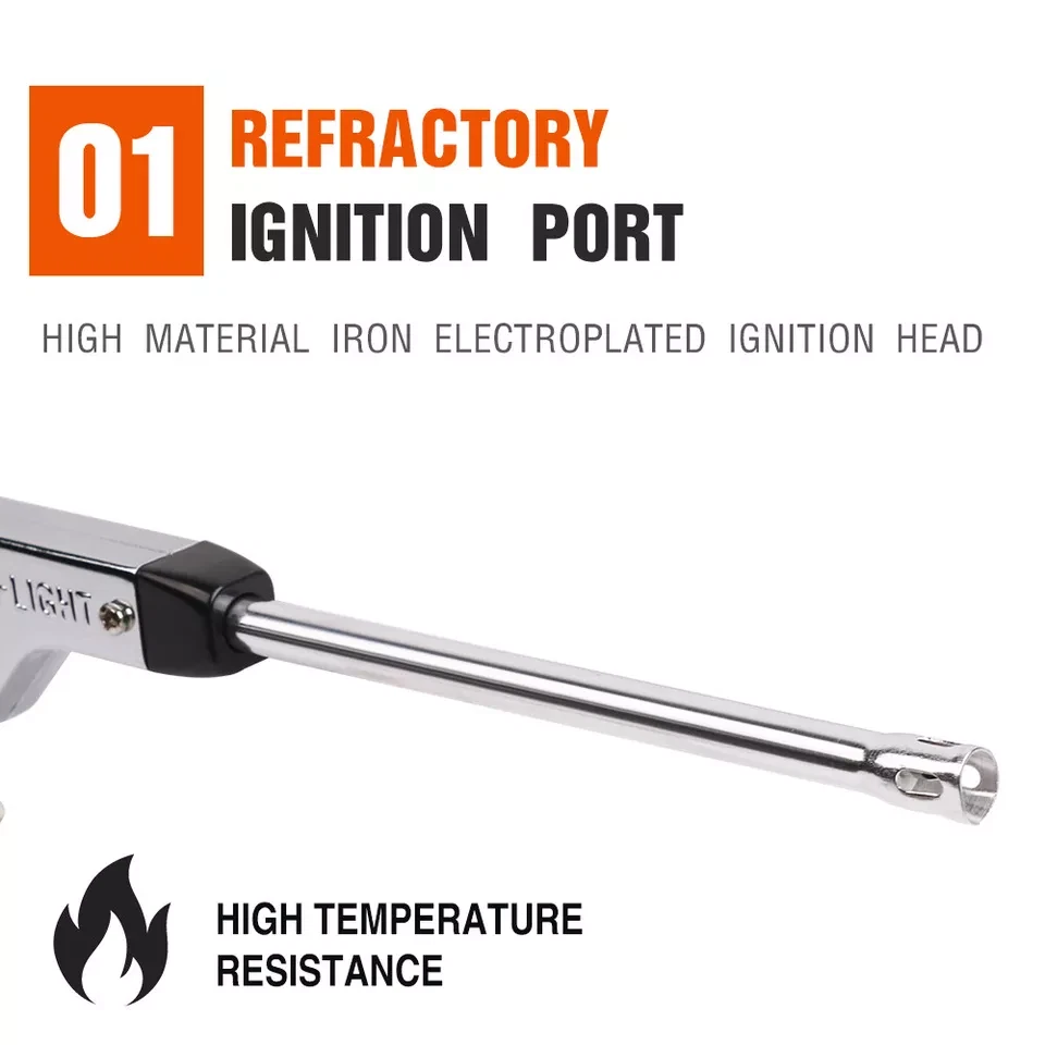 2x 270mm Barbecue igniter All-Metal Battery-Free Pulse Kitchen Camping Barbecue