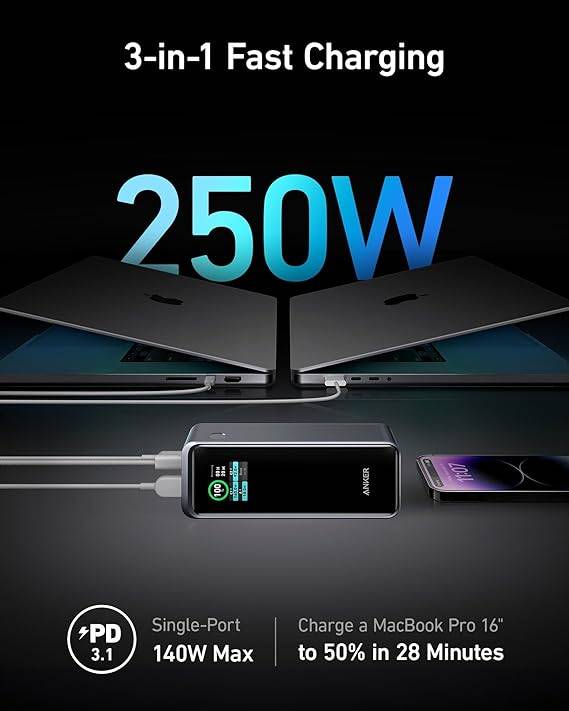 ANKER PRIME 27K 250W PD 3.1 POWER BANK BLACK