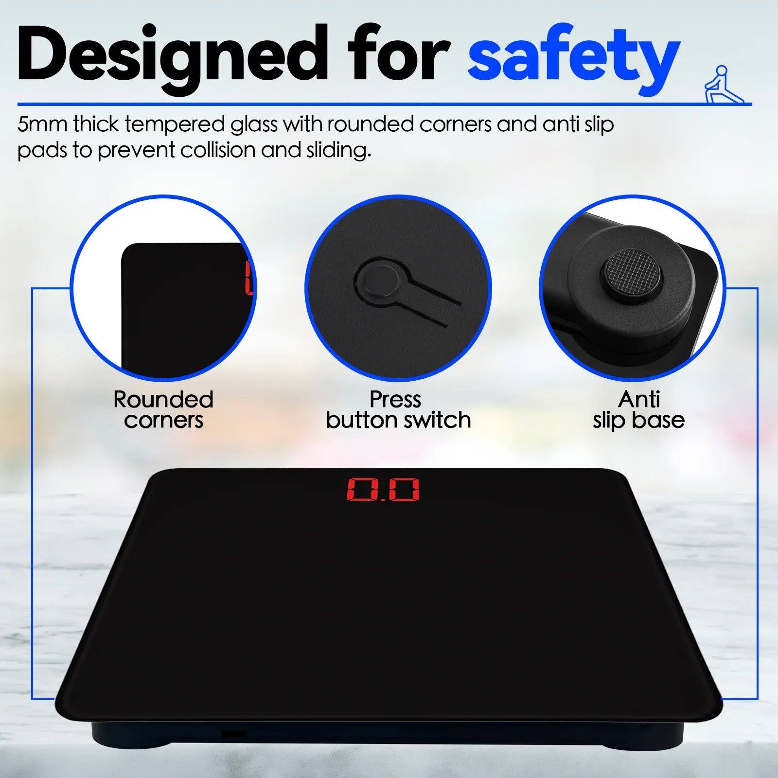 Clevinger Digital Glass Bathroom Scale – 180kg Max Capacity