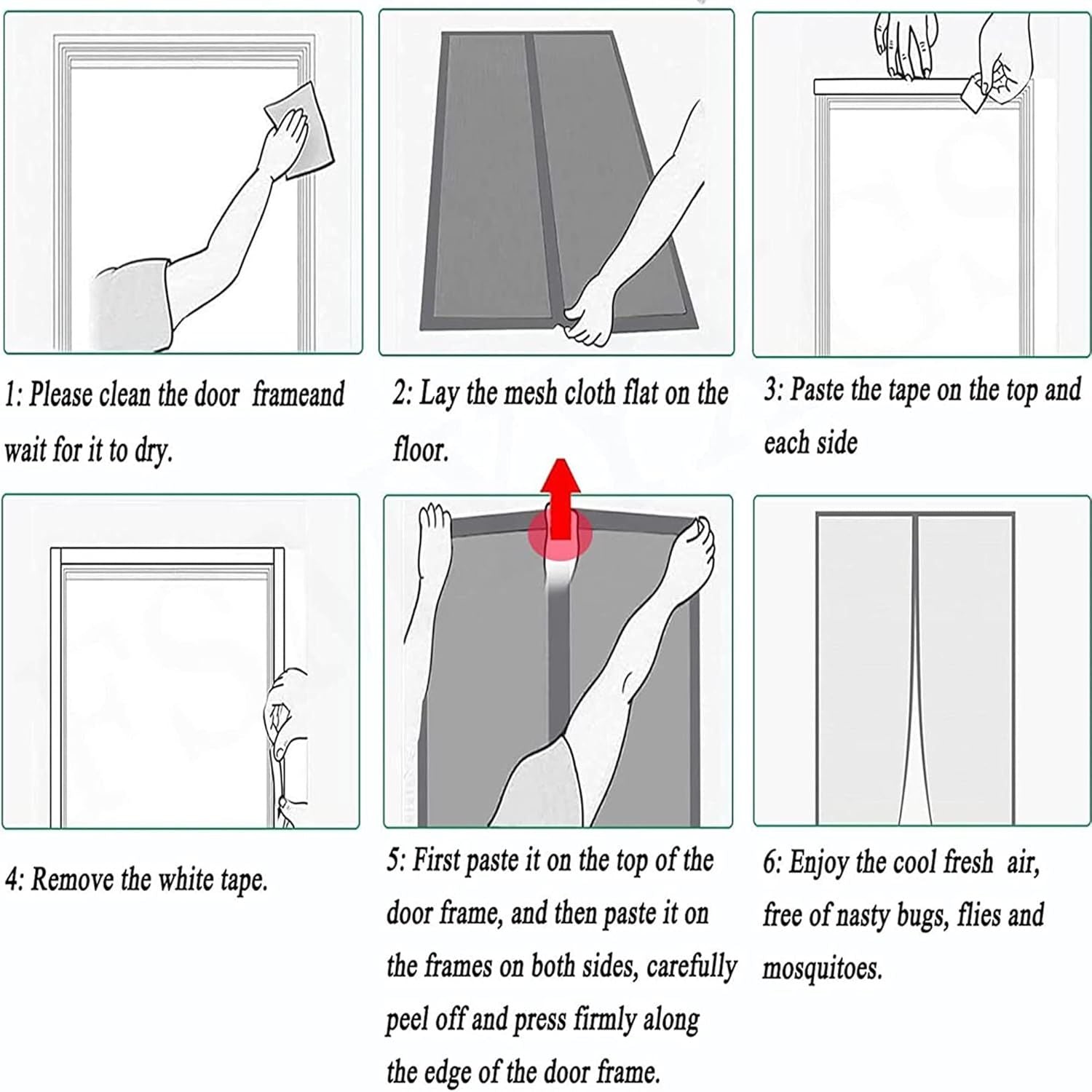 Extra Durable Magnetic Fly Screen Door Anti Mosquito Screen Mesh Curtain Grey-100x230cm