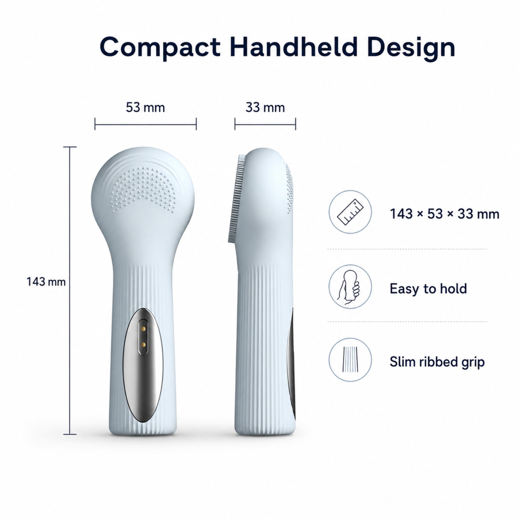 Silicone Facial Cleansing Brush Sonic Vibration Heating Waterproof Rechargeable-PINK