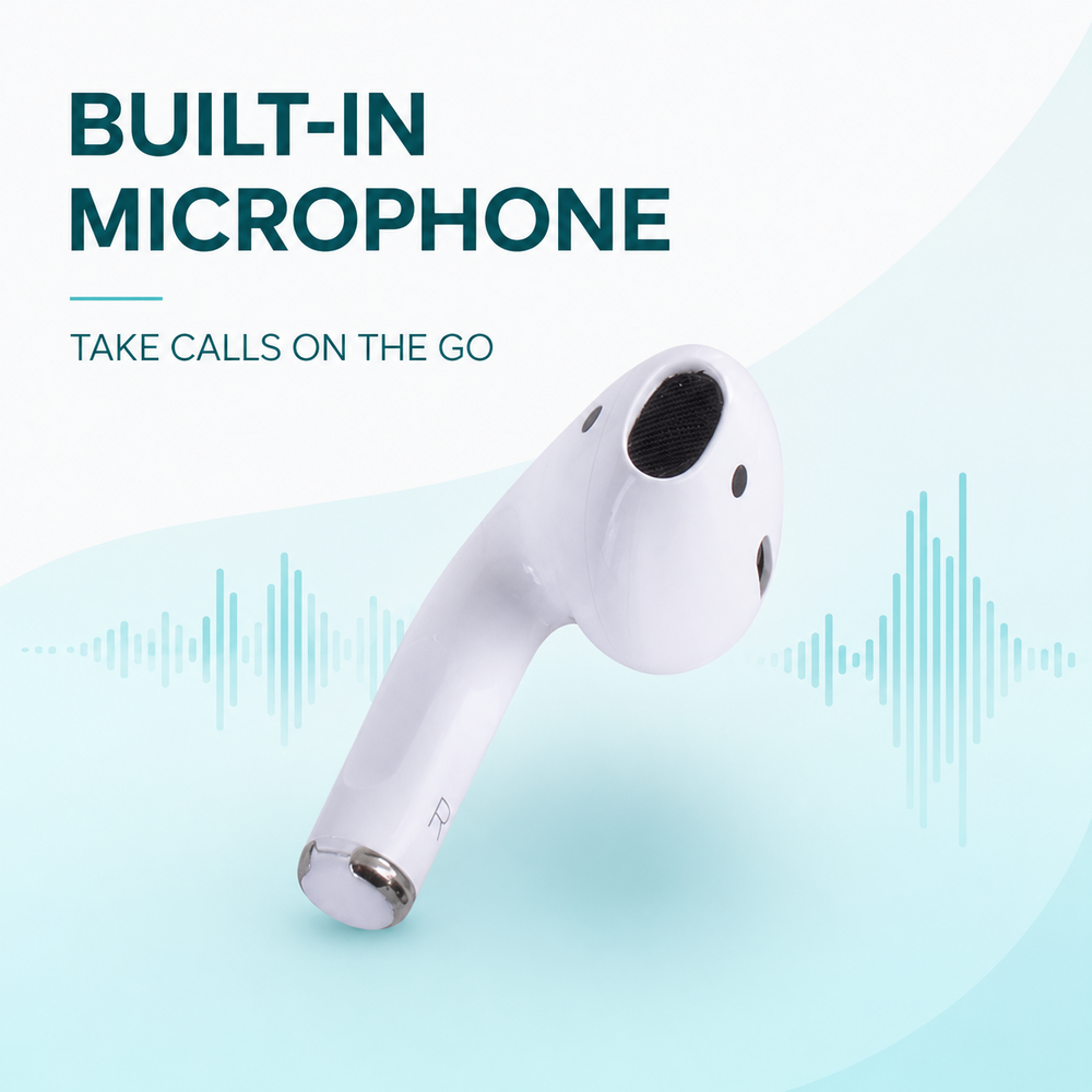 Wireless Bluetooth Earbuds with Microphone, 10m Range, Rechargeable 250mAh Charging Case, iOS & Android Compatible