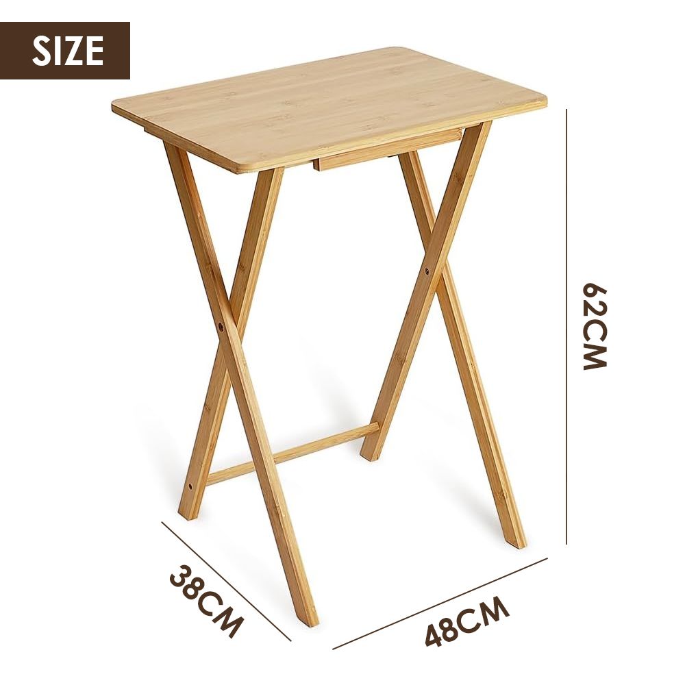Foldable Bamboo Laptop Table, Bed Tray & Snack Table – Portable & Space-Saving