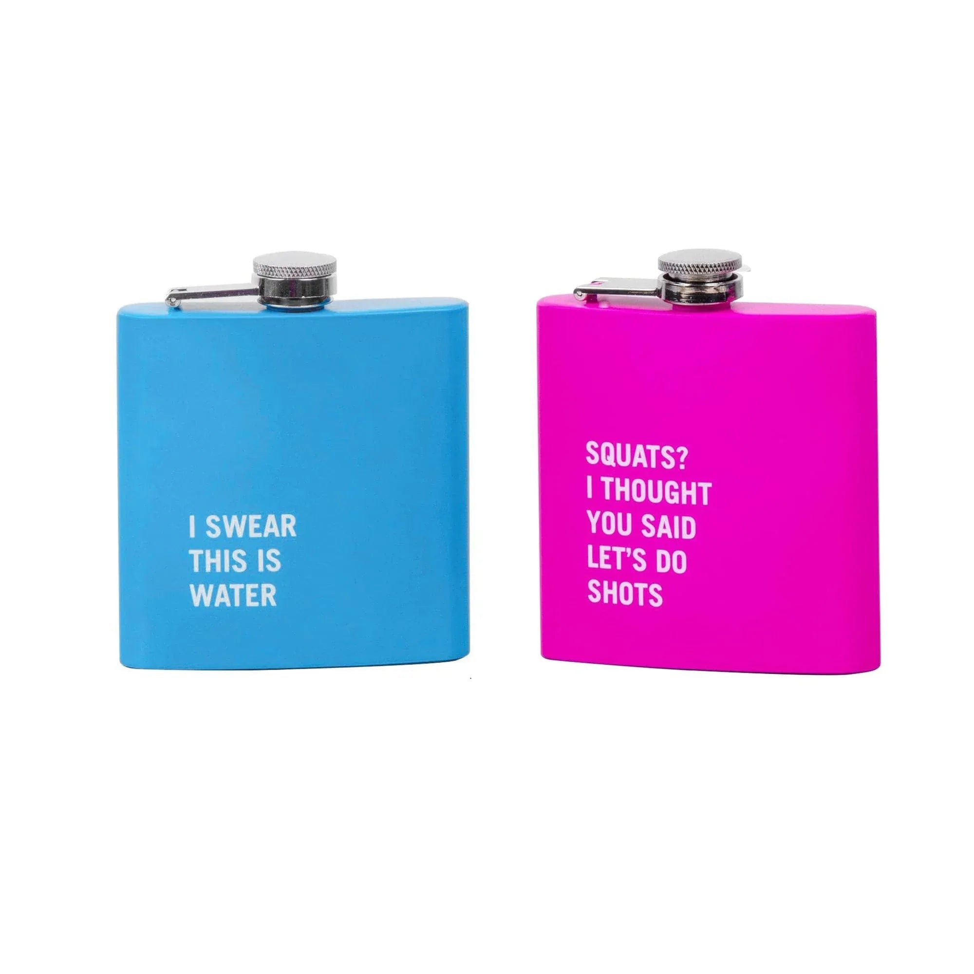 2 Pcs Stainless Steel Hip Flask 175?ml Each – Funny Quotes, 4 Super?Bright Colours