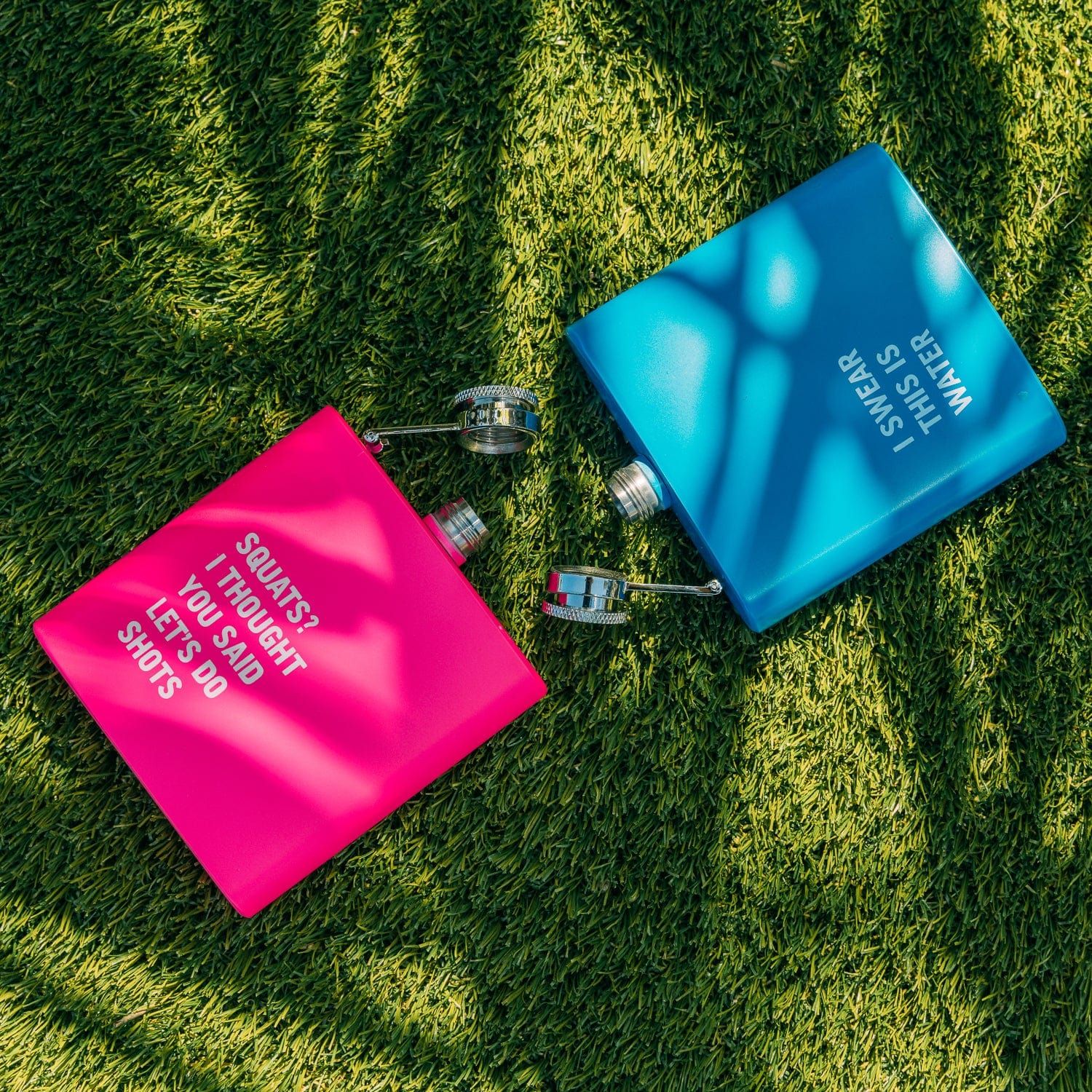 2 Pcs Stainless Steel Hip Flask 175?ml Each – Funny Quotes, 4 Super?Bright Colours