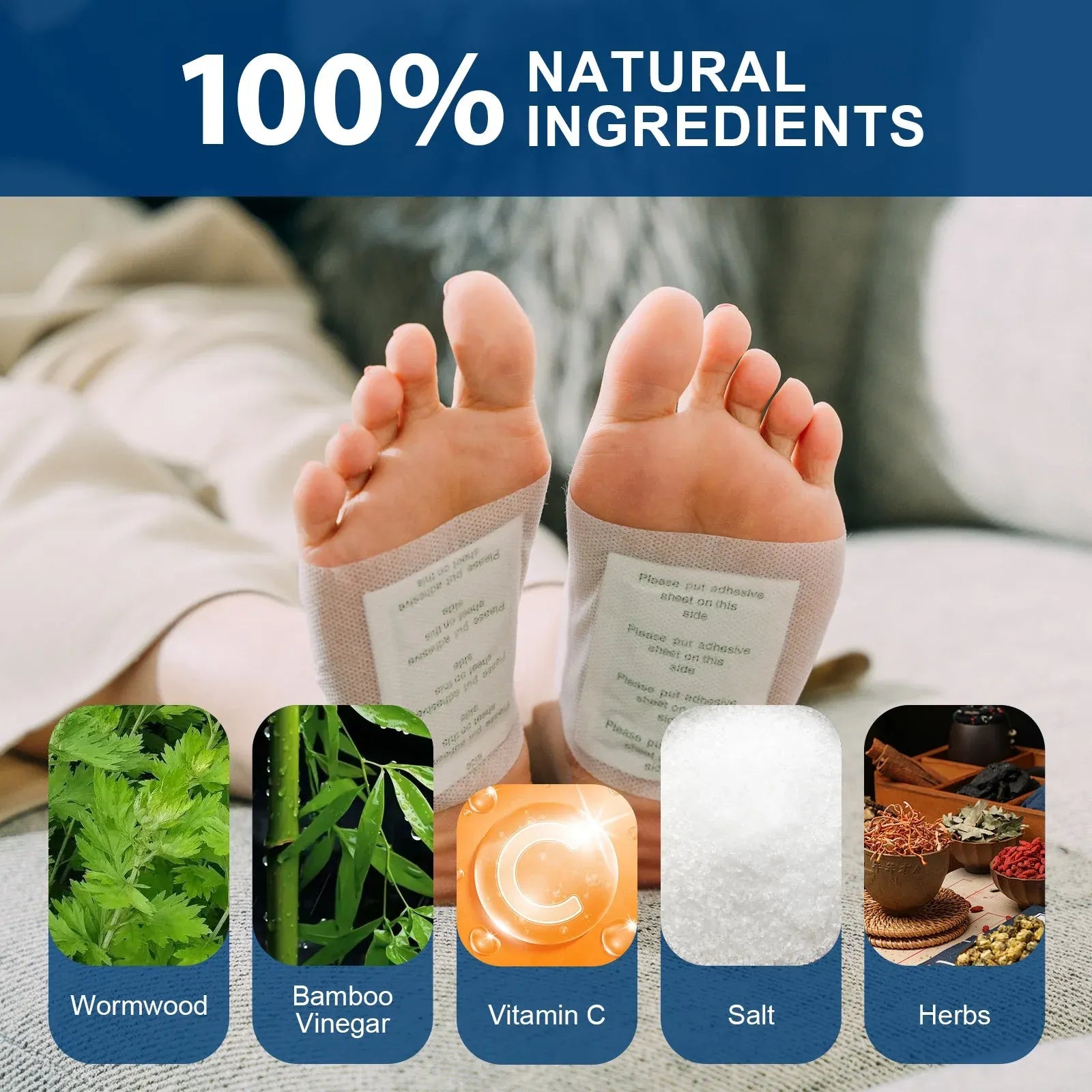 28 Pcs Cleansing Detox Foot Pads – 100% Natural Herbal Foot Patches 12?×?10?cm