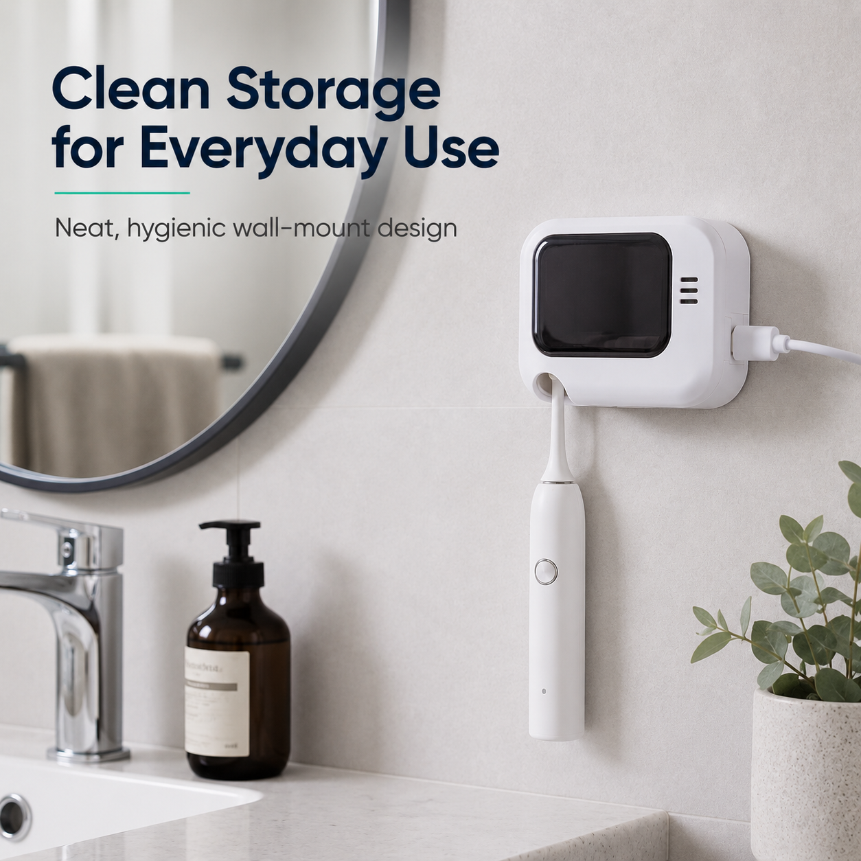 Aumerage Rechargeable UV-C Toothbrush Steriliser Travel Case USB-C