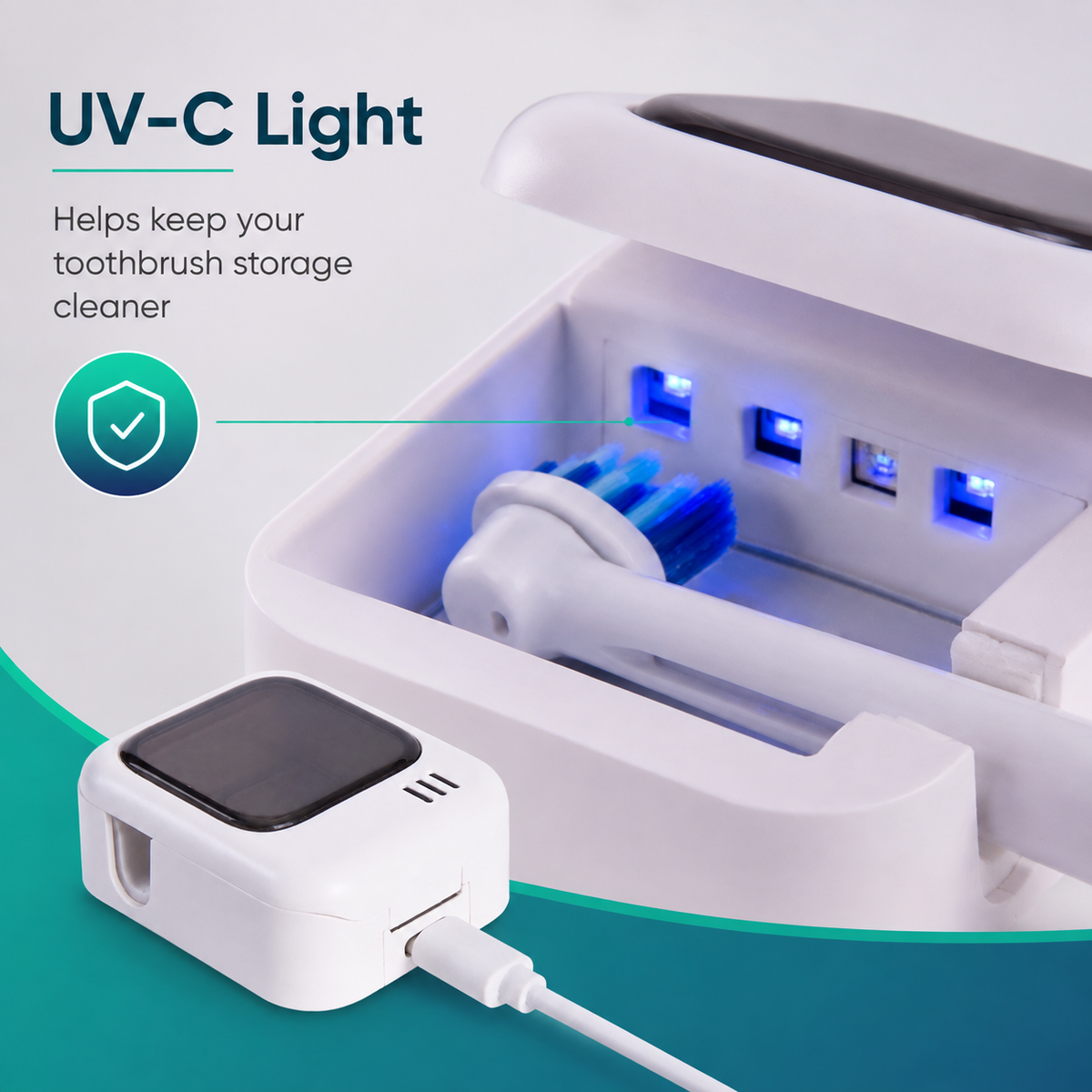 Aumerage Rechargeable UV-C Toothbrush Steriliser Travel Case USB-C
