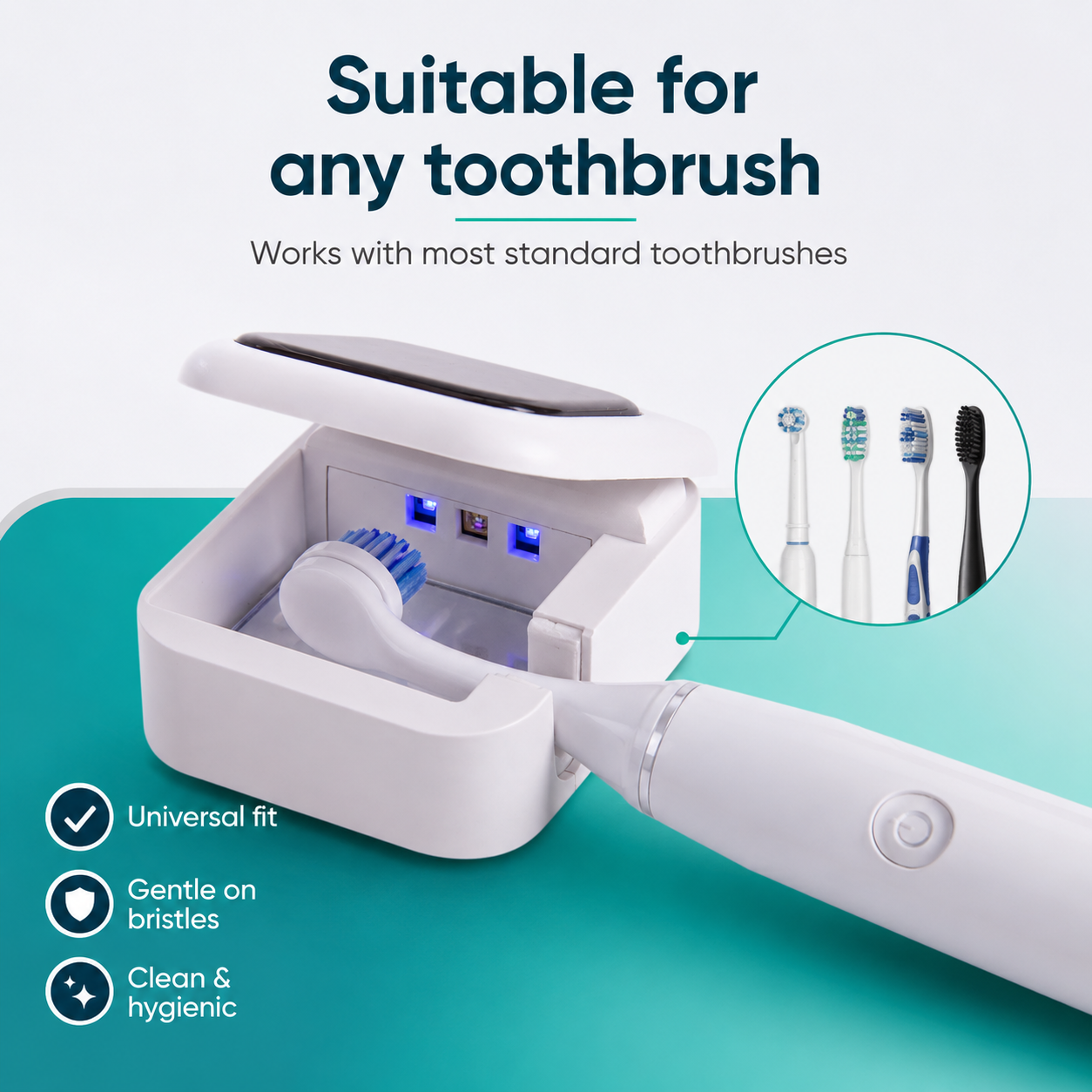 Aumerage Rechargeable UV-C Toothbrush Steriliser Travel Case USB-C