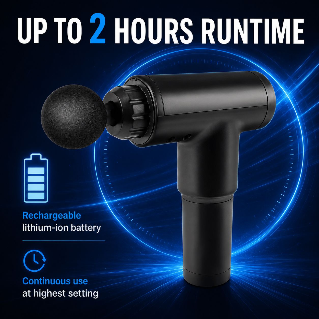 Aumerage Impact Massage Gun – 6 Speed Deep Tissue Muscle Massager with 4 Interchangeable Heads, Rechargeable Handheld Body Massager for Gym & Home