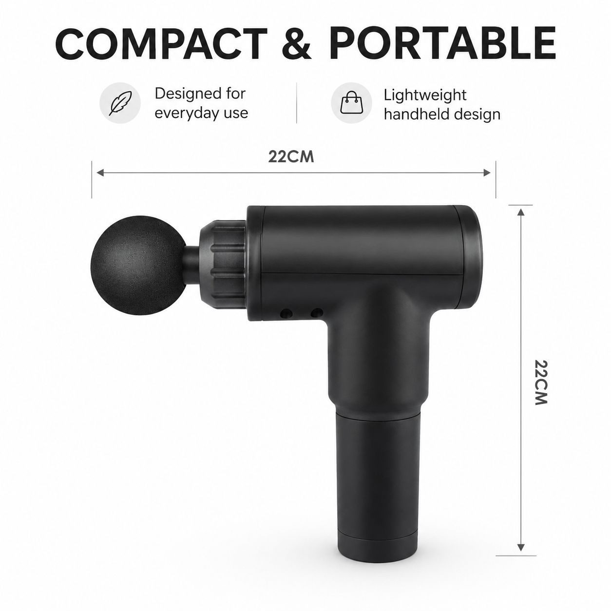 Aumerage Impact Massage Gun – 6 Speed Deep Tissue Muscle Massager with 4 Interchangeable Heads, Rechargeable Handheld Body Massager for Gym & Home
