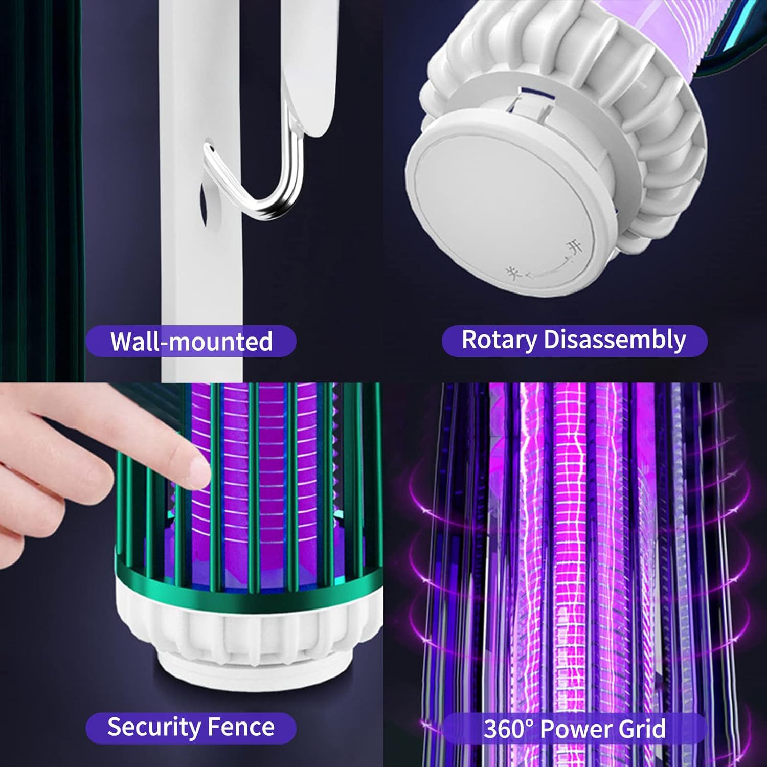 USB Mosquito Killer – Wall & Desk Lamp with Night Light Function – Electric Mosquito Lamp for Home, Bedroom, Outdoors and Camping