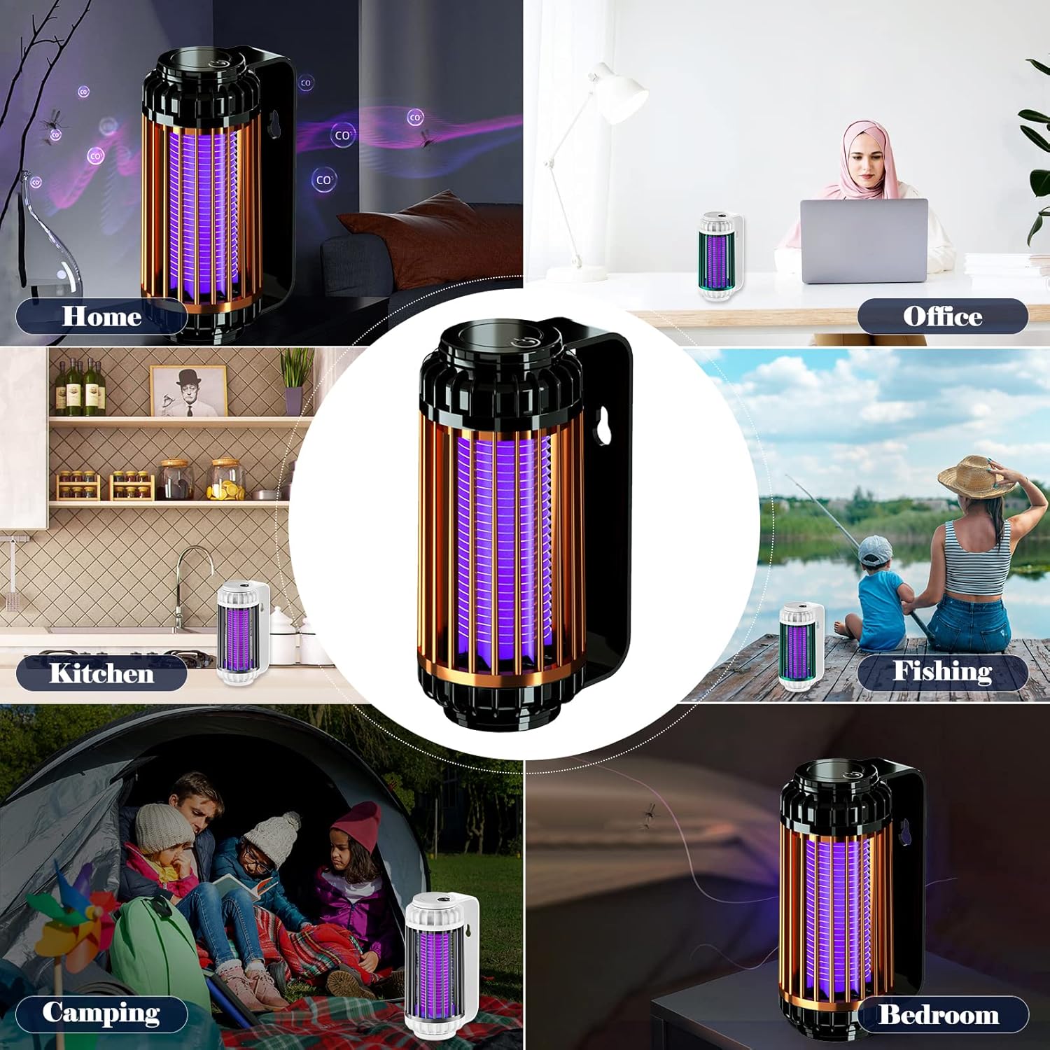 USB Mosquito Killer – Wall & Desk Lamp with Night Light Function – Electric Mosquito Lamp for Home, Bedroom, Outdoors and Camping