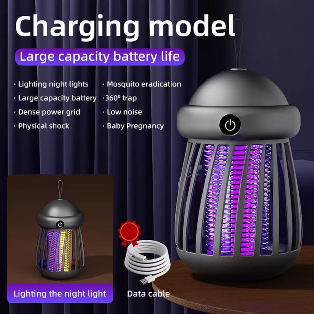 Bug Zapper with Jellyfish Design – USB Rechargeable – Portable for Camping and Outdoors – Effective against Various Mosquitoes