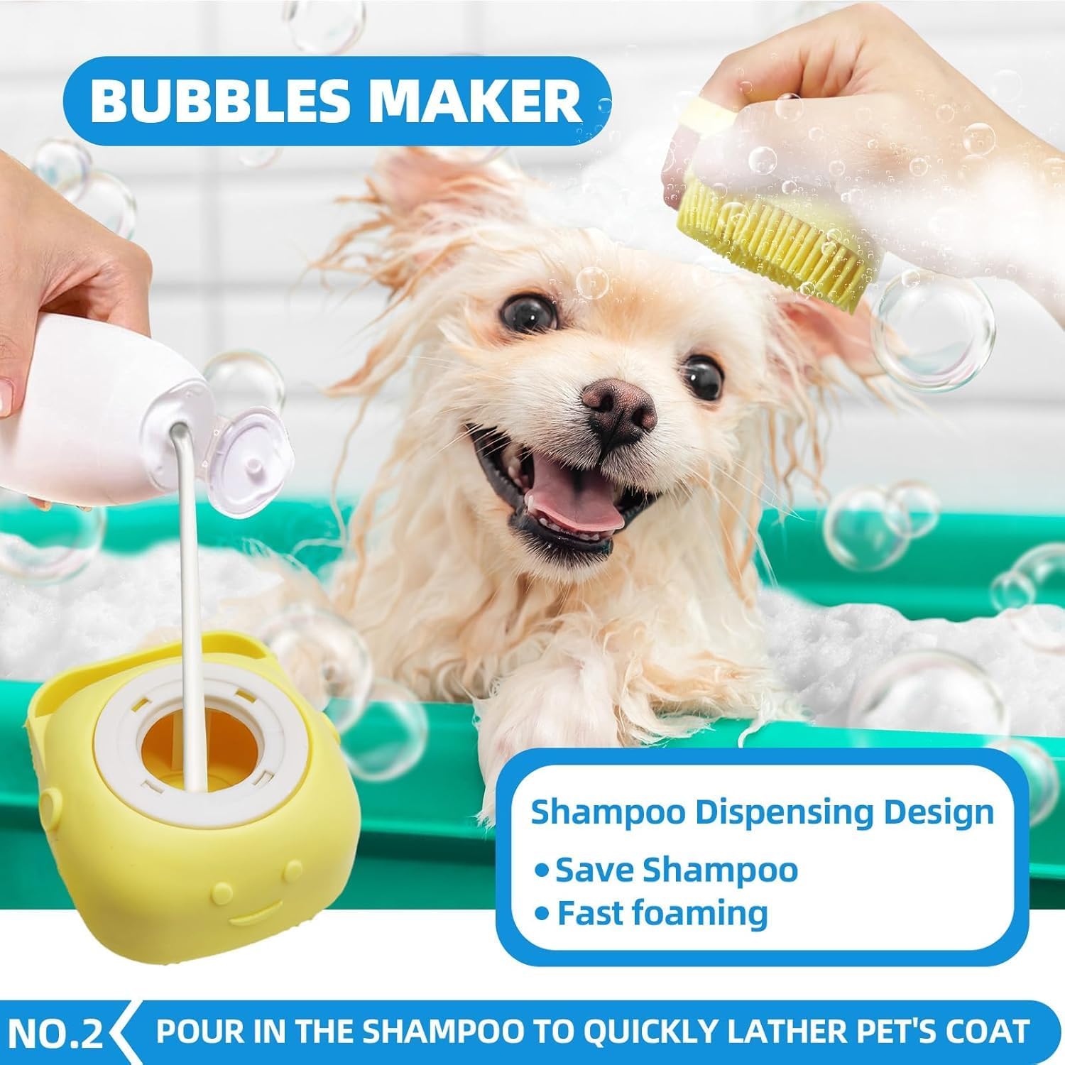 Bath Brush Set - Hair Care - Dog Supplies - 6 in 1