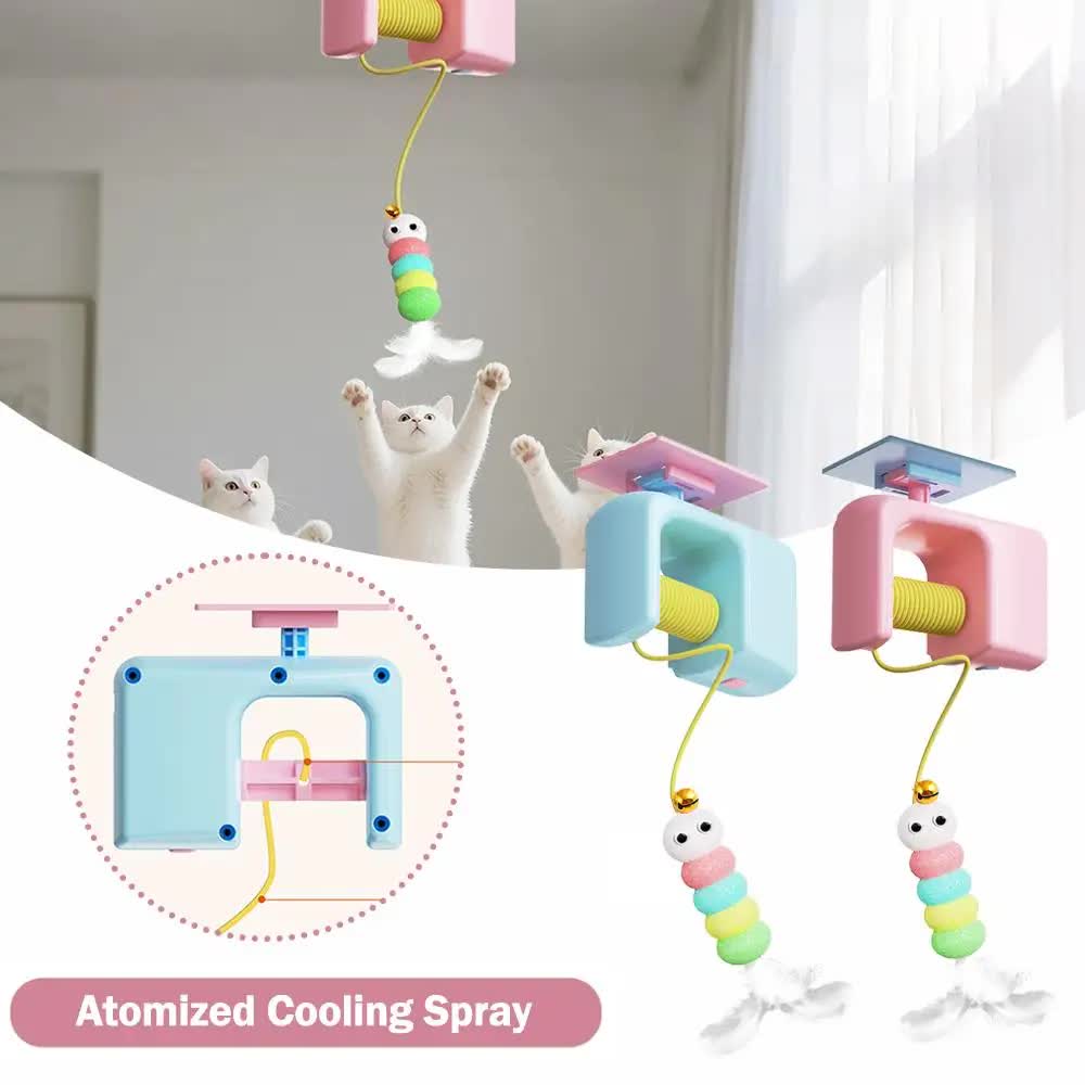 Cat Toys - Hanging - Spring-Loaded and Automatic - Blue - 1pc