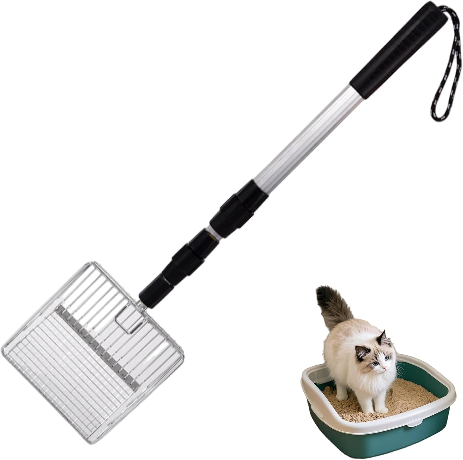 Cat Litter Scoop - Retractable - Metal - Portable - Multifunctional - 1st