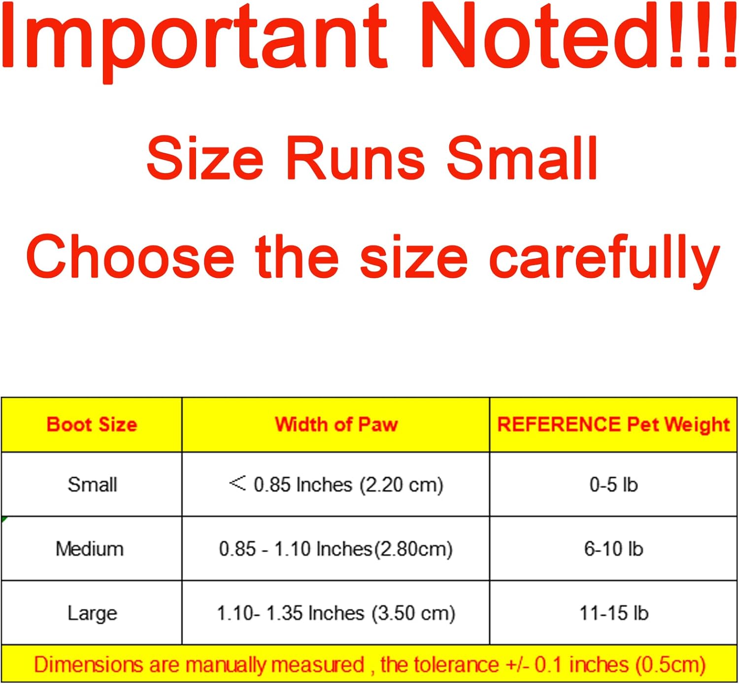 Dog Boots - Waterproof - Small and Medium Dogs - Yellow - Medium - 4 pcs