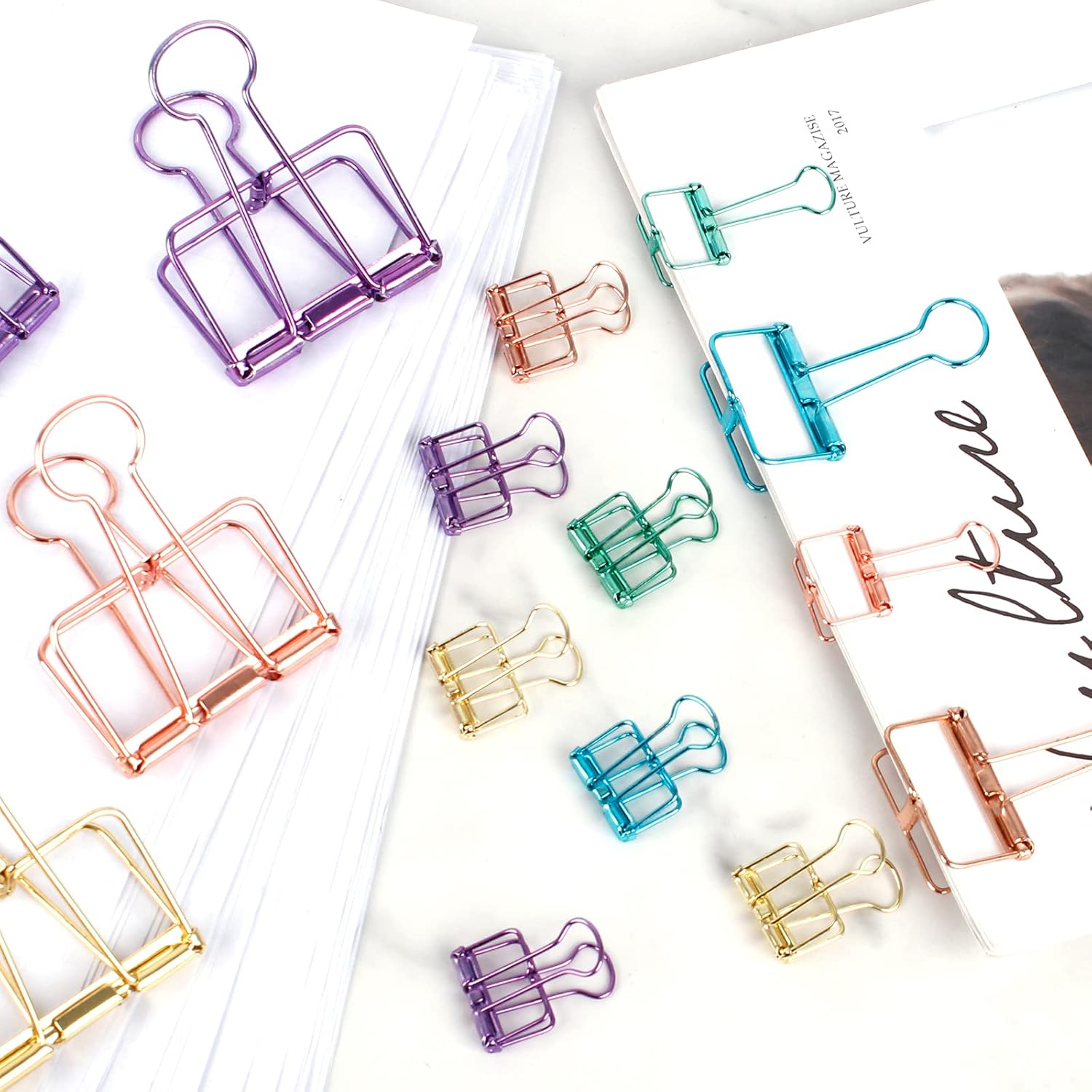 Ring binders - Hollow metal - 49/32/20 mm - Colored rings - 33 pieces
