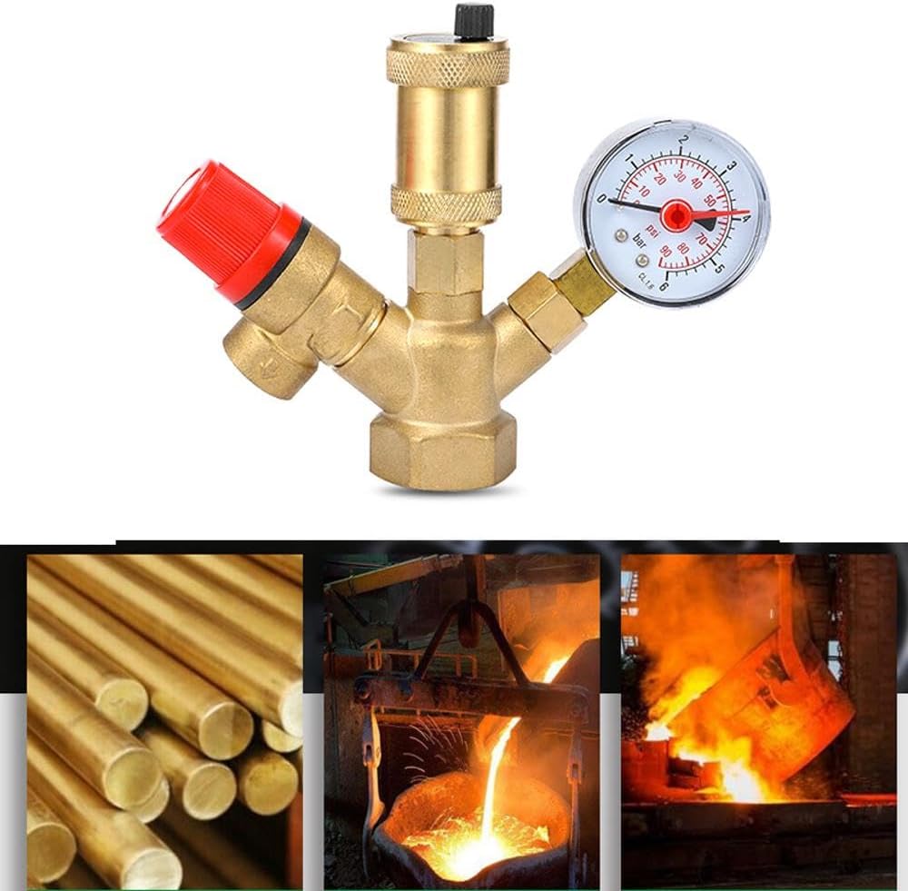 Water pressure regulator DN25 Pressure regulator Brass boiler valve set