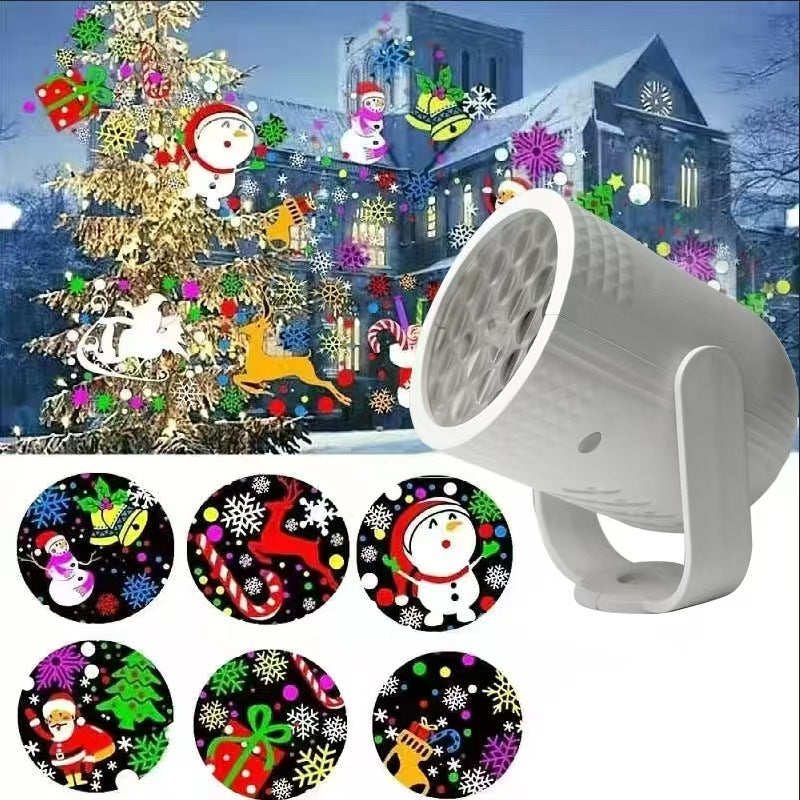 Christmas Projector Lights - LED Snowflake Projector Light with USB Power for Living Room, New Year, Party, Christmas Decoration, Indoor and Outdoor White