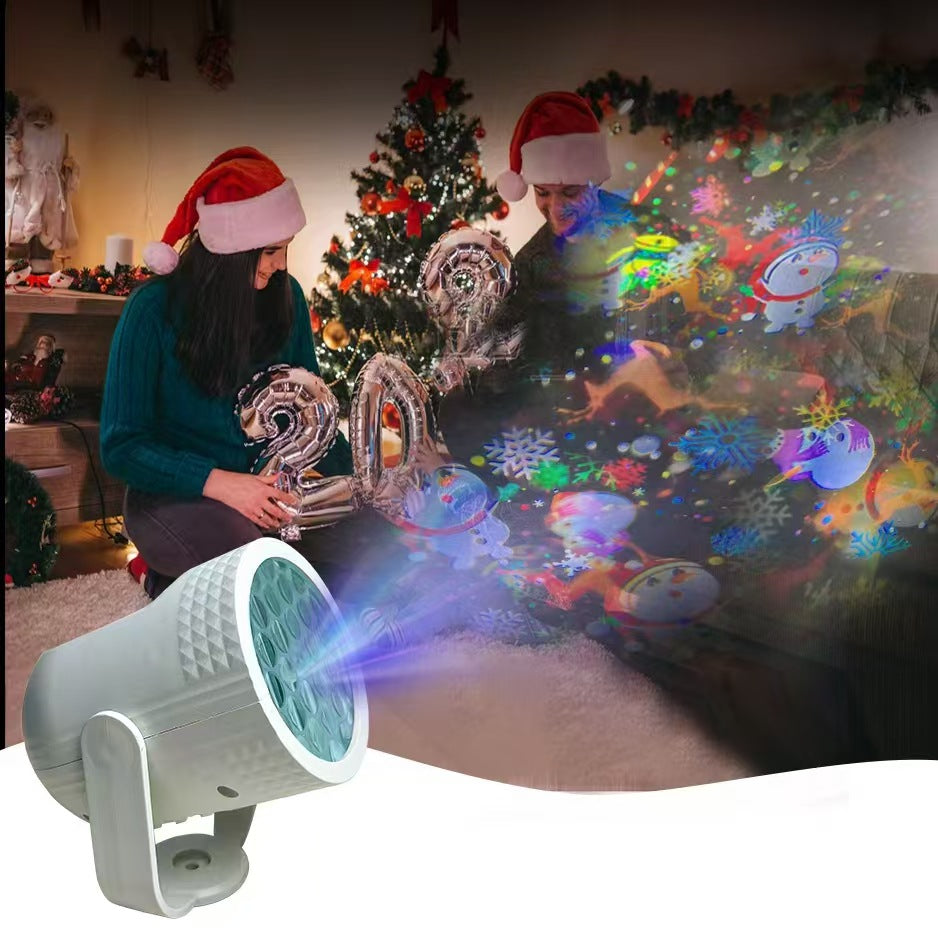 Christmas Projector Lights - LED Snowflake Projector Light with USB Power for Living Room, New Year, Party, Christmas Decoration, Indoor and Outdoor White