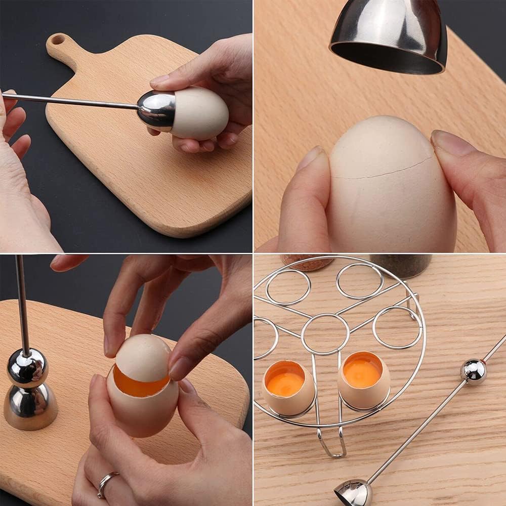 Egg Shell Cracker - Stainless Steel Kitchen Aid - For Soft-Boiled Eggs - Easy to Clean - Kitchen Utensil