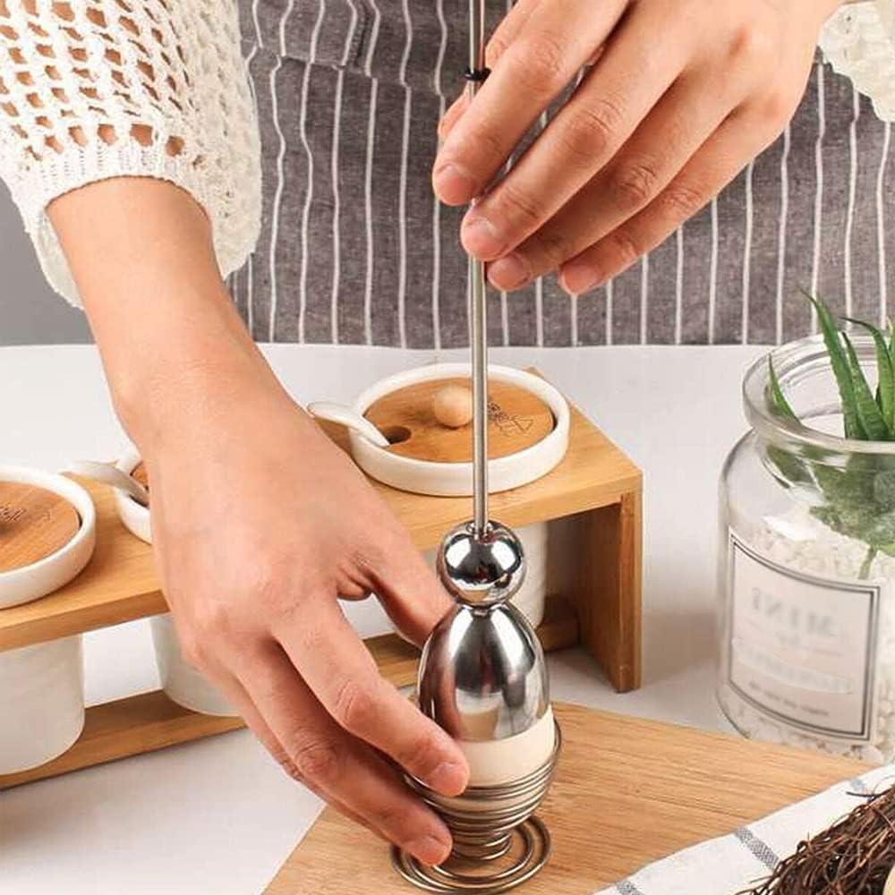 Egg Shell Cracker - Stainless Steel Kitchen Aid - For Soft-Boiled Eggs - Easy to Clean - Kitchen Utensil