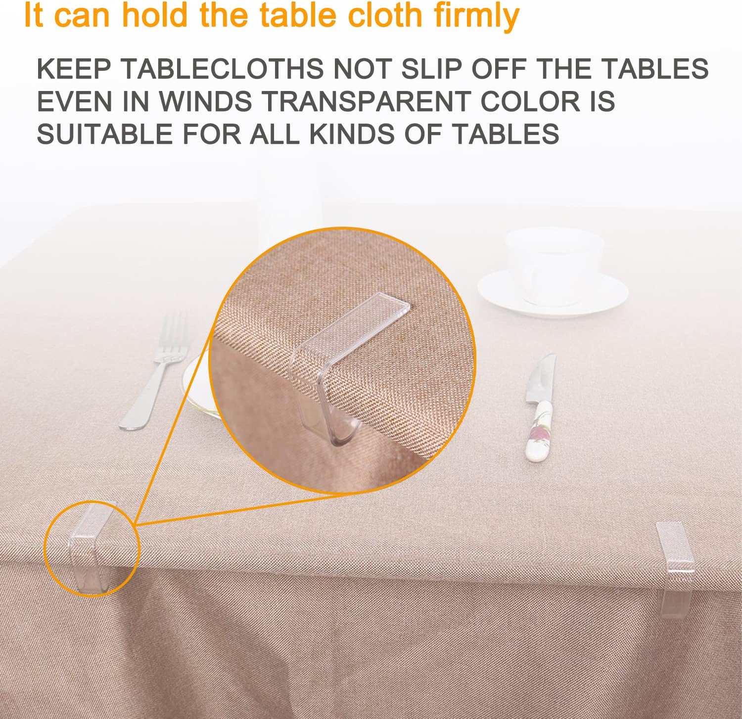 24 Pieces Transparent Tablecloth Clips, Plastic Tablecloth Clips, Windproof Tablecloth Holder Clips, Tablecloth Holder for Christmas, Home, Wedding, Party, Indoor, Outdoor, Camping, Picnic 24 Pieces, Small
