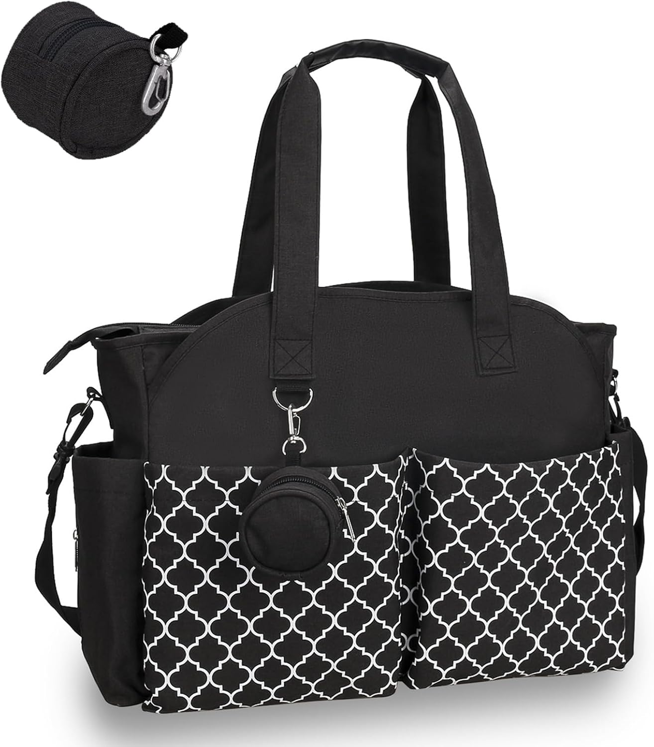 Baby Storage Bag - Multifunctional Diaper Bag with 13 Compartments - Including Special Pacifier Pocket - Large Capacity for All Baby Needs - Black