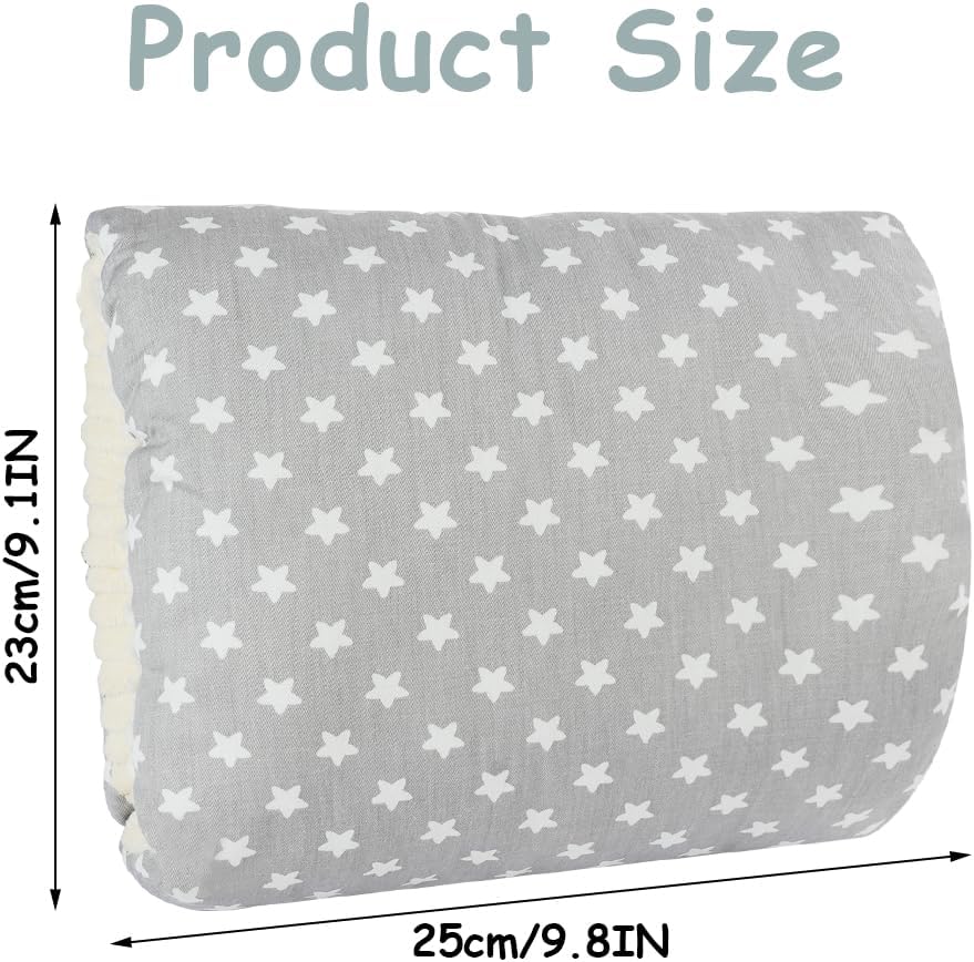 Nursing Pillow - For Breast and Bottle Feeding - Adjustable Height - Suitable for Crib and Bed - Washable Cover - 100% Cotton - Universal Size