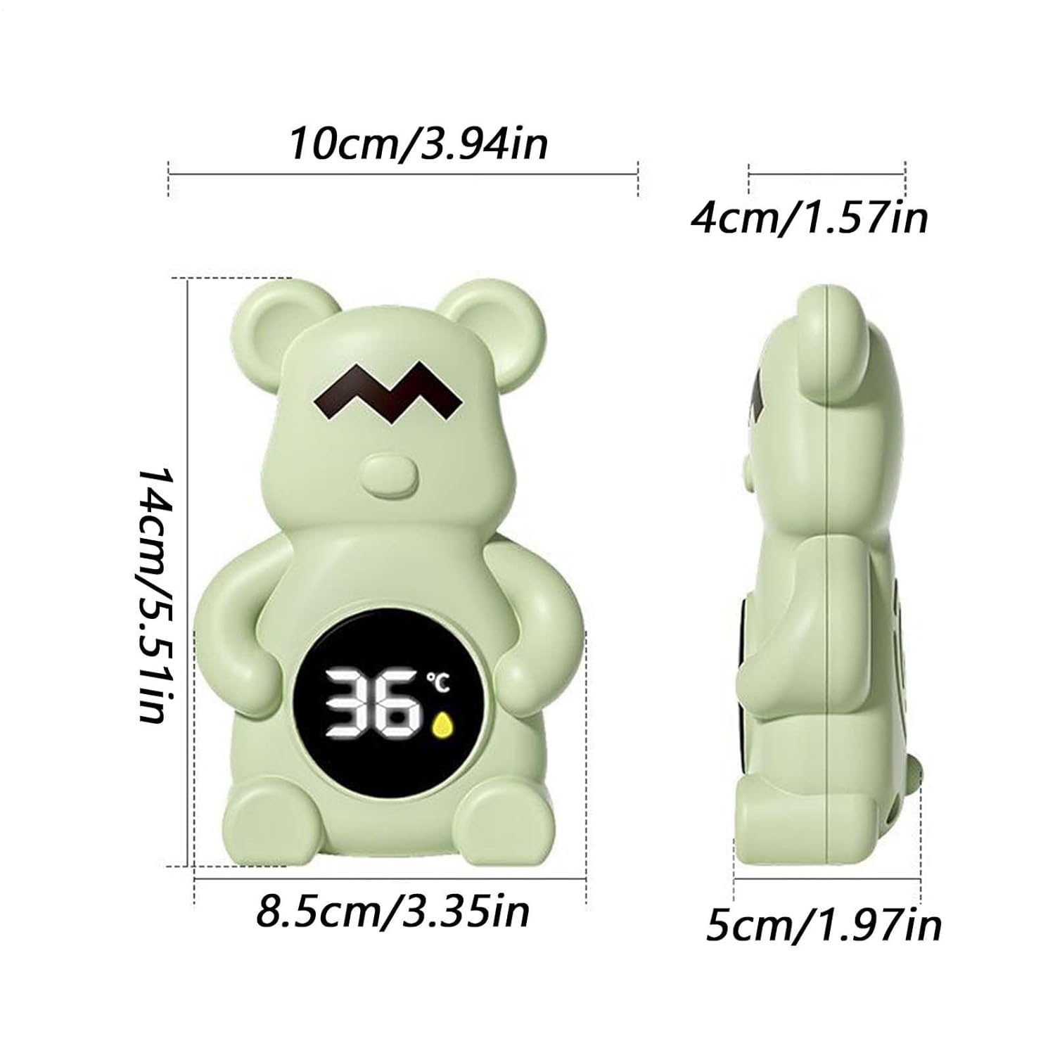 Bath thermometer - Bear-shaped with temperature display - For baby and toddler baths - Suitable for indoor and outdoor use - Waterproof design