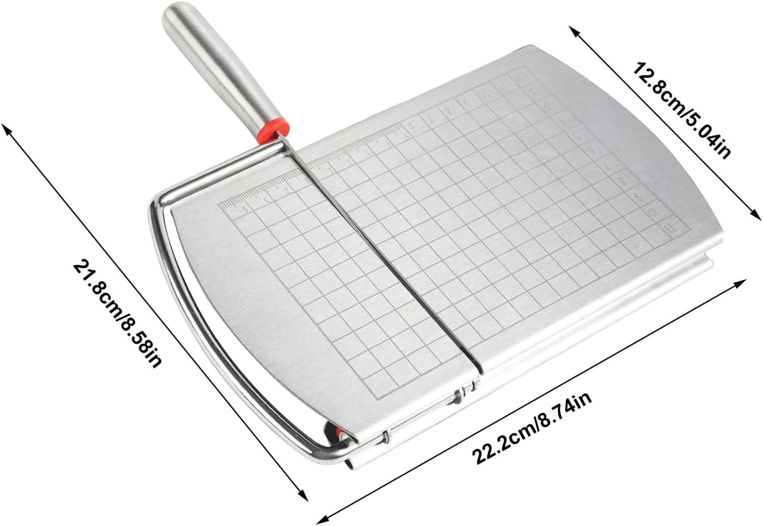 Cheese Cutter - Stainless Steel Blade with Measuring Scale - For Block Cheese and Sausage - Multifunctional Kitchen Aid