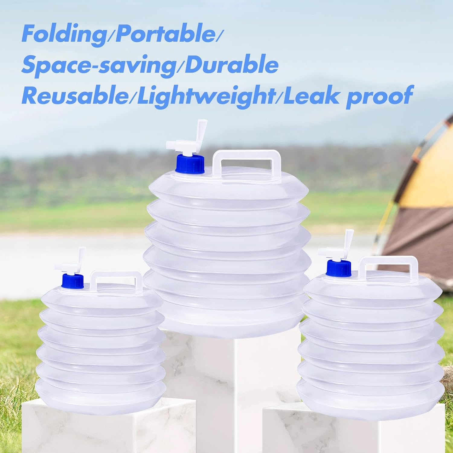 Collapsible Bucket - Collapsible Water Container - Portable & BPA Free Water Tank - Kettle - Bucket - Suitable for Caravan, Camping, Hiking, BBQ, Travel, Outdoor Use - 10L