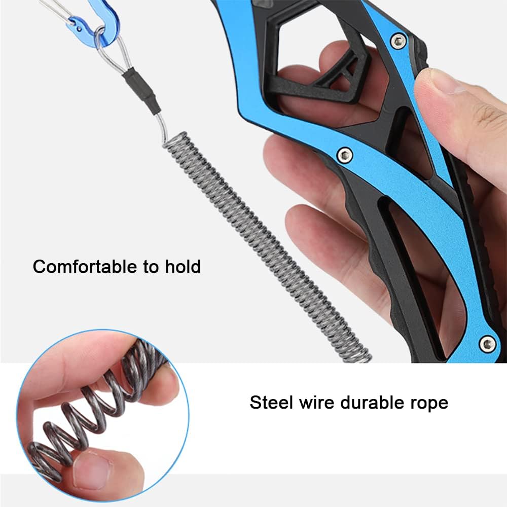 Fish Gripper - Portable Aluminum Alloy Fish Pliers - With Adjustable Cord - Lightweight and Professional - Safe Fish Clamp for Fishing - Ideal Gift for Fishermen