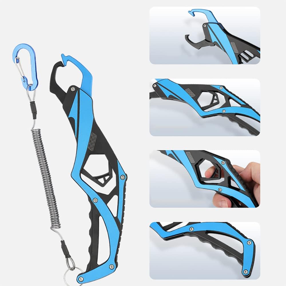 Fish Gripper - Portable Aluminum Alloy Fish Pliers - With Adjustable Cord - Lightweight and Professional - Safe Fish Clamp for Fishing - Ideal Gift for Fishermen