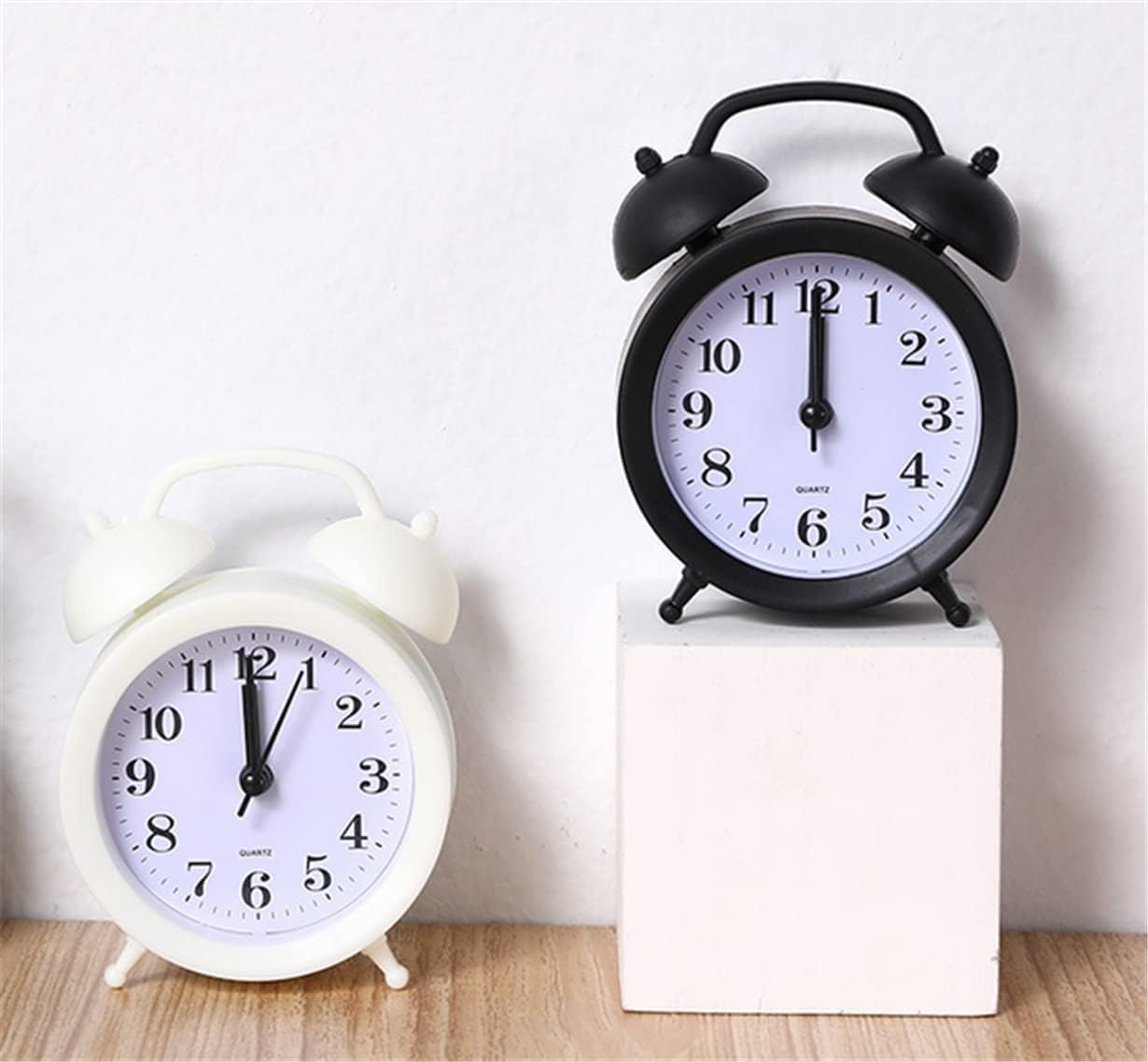 Children's Alarm Clock-Children's Alarm Clock-Children's Twin Bells-Cute Battery-Powered-Analog Mini Round Bedside Alarm Clock-Children's Gift Children's Student Alarm Clock Home Decor Blue