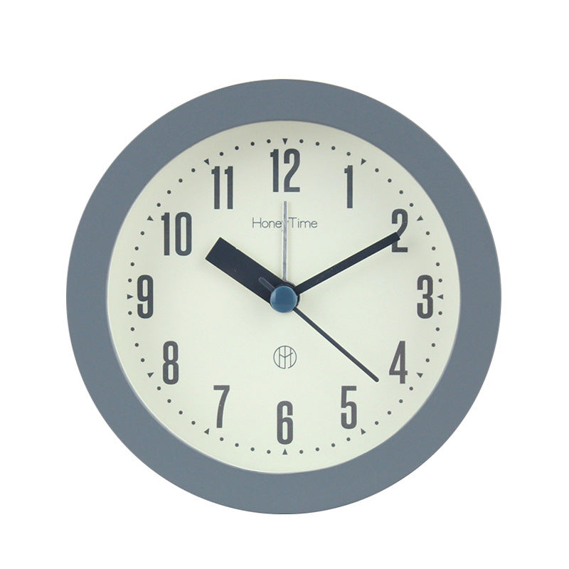 Alarm clock - Children's alarm clock - Round silent analogue alarm clock without ticking - Wake up gently - Increasing volume - Battery operated - Snooze and light function - Easy to set desk alarm clock